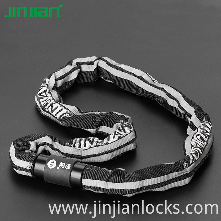 customer popular shear resistant Reflective motorbike chain lock foldable lock for bike and motorcycle